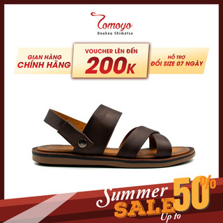 Dép sandal nam da bò cao cấp tomoyo tms10302