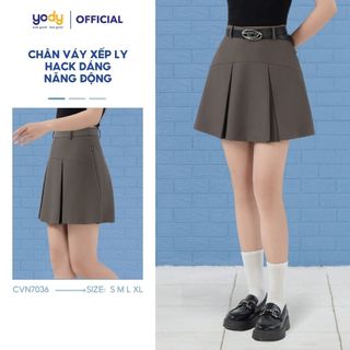 Chân váy nữ Yody xếp ly trẻ trung năng động cá tính CVN7036