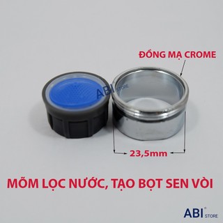 Núm thoát nước củ sen đồng mạ crome, mõm lọc nước củ vòi lavabo chậu rửa mặt, núm tạo bọt sen vòi