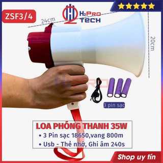 Loa Phóng Thanh Cầm Tay Công Suất Lớn 60W Ghi Âm, Bluetooth, Pin Sạc, Loa Bán Hàng Rong - H2Pro Tech