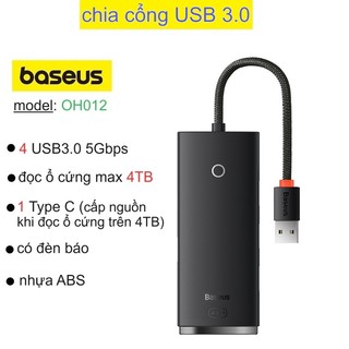 Hub chia cổng usb 3.0 baseus lite series 4 port hub adapter - hub usb - hub type c