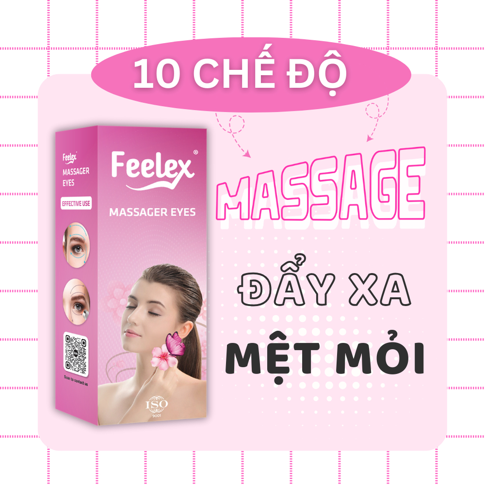Máy massage đa năng Feelex Massager Eyes 10 chế độ chuyên sâu, nhỏ gọn, tiện dụng