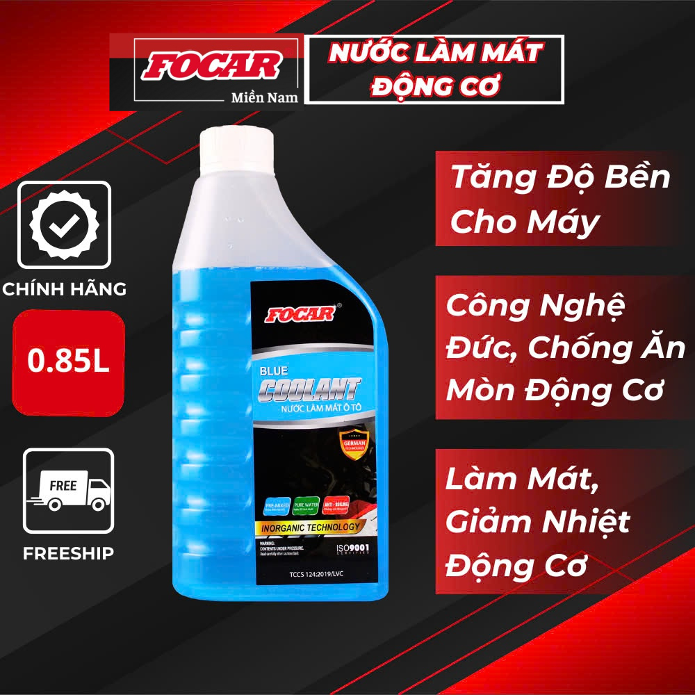 Nước làm mát động cơ màu xanh Focar Blue Coolant 0,85L