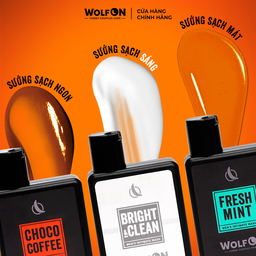 Dung Dịch Vệ Sinh Nam Giới Wolf ON Hương Thơm Nam Tính Cuốn Hút Khử Mùi Tốt Sạch Khuẩn 95ml
