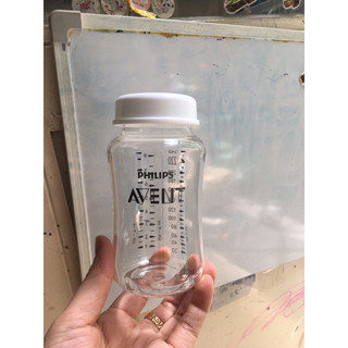 Bình sữa Avent thủy tinh 240ml nắp trữ