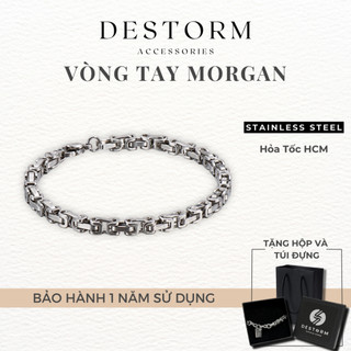 Vòng Tay Titan Đôi Nam Nữ Destorm Morgan Bracele,Lắc Tay Unisex Cá Tính Thép Không Gỉ 