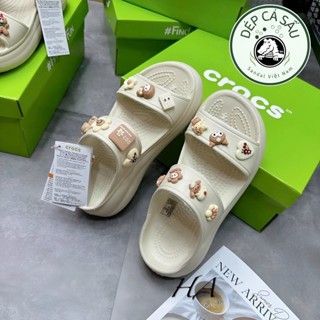 Dép Cross Đế Cao 7cm Tặng Kèm Sẵn 14 Charm 3D Gắn Dép - Sandal Nữ Đế Cao Dép Cross Crush Classic