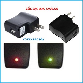 Cóc sạc đen đổi đèn khi sạc đầy pin - Cục sạc điện thoại, nguồn sạc đài 5V, dùng sạc cho máy nghe nhạc, máy nghe kinh