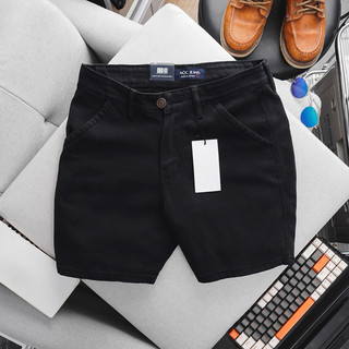 Quần short jean nam túi chéo màu đen slimfit dáng ôm nhẹ xuất xịn