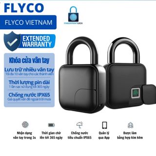 2024 Flyco Ổ Khóa Vân Tay Loại Cỡ Lớn Thông Minh sử dụng App, Sạc Lại pin chờ tới 1 năm - Khoá Chống Cắt - Cổng cửa nhà