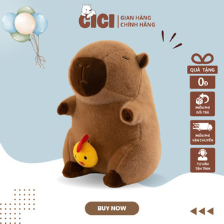  Gấu Bông Capybara Gà Con Rút Cici - Thú Nhồi Bông Chuột Lang Đáng Yêu Chất Lông Mềm Mịn An Toàn 