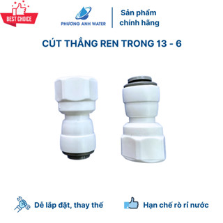 Cút thẳng ren trong nối nhanh ra dây 6 và 10 dành cho máy lọc nước (13-6, 21-10, 27-10)
