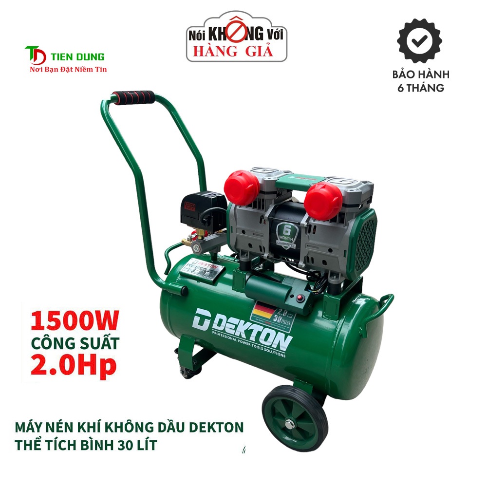 Máy Nén Khí Không Dầu 30L 2HP Dekton DK-AC3930PLUS Công Suất 1500W - Lên Hơi Nhanh - Motor Dây Đồng