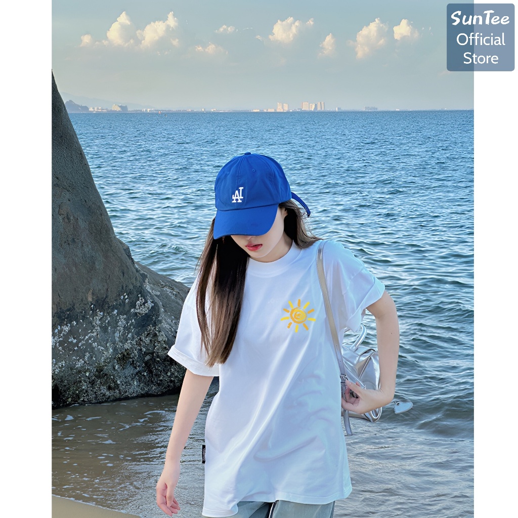Áo thun nữ form rộng SUNTEE STFR009 phong cách basic in hình 09 vải cotton 250GSM cao cấp | BigBuy360 - bigbuy360.vn
