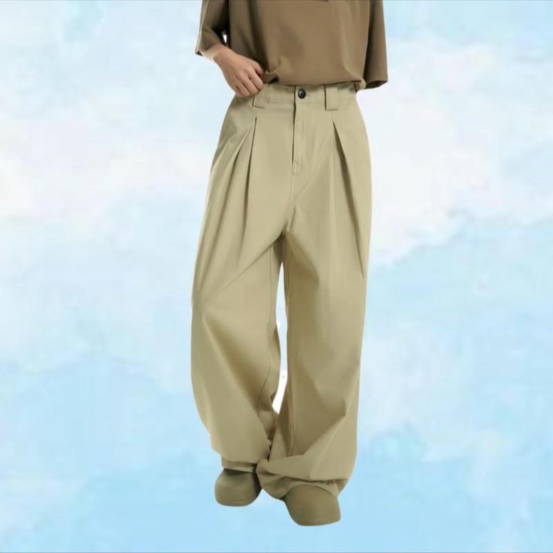 Quần Xuông Xếp Ly Chất Kaki Ống Rộng Vải Đẹp Mềm Thoáng Mát Local Brand PNstore1993 - Ong Nữ Voi Kem Pants