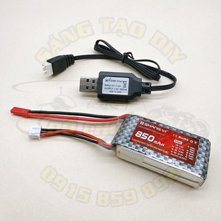Shangyi 2S 7.4V 850mAh 35C dùng cho mô hình máy bay, ô tô điều khiển