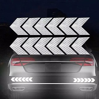 Bộ 12 miếng Decal mũi tên, Open phản quang dán đuôi xe ô tô, xe máy