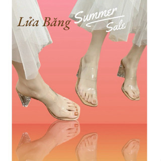 {M628) Sandal Guốc Cao Gót Hai Quai Bản Trong Gót Vuông Cao 6 cm và 9 phân 2 quai và 1 quai ngang tiện lợi