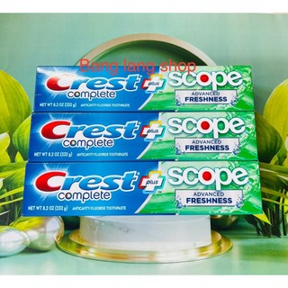 ( 232gr) Kem đánh siêu trắng răng Crest Complete Extra Whitening Scope