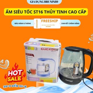 Ấm siêu tốc thủy tinh cao cấp 2.0l - 1500w gugkdd gd-st16, tự động ngắt khi sôi, ấm làm bằng thủy tinh chịu lực, nhiệt