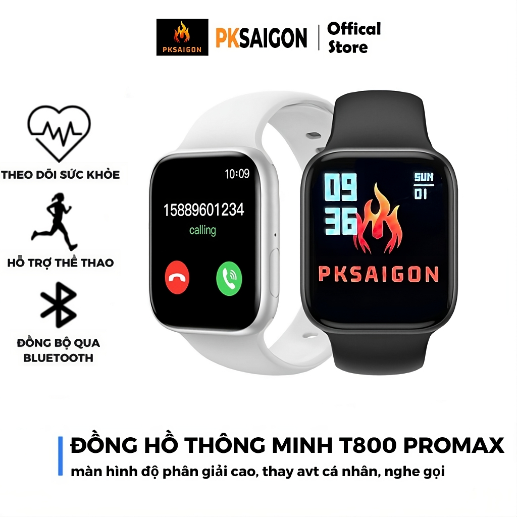 Đồng hồ thông minh T800 PRM Nghe gọi Chơi game Nhận thông báo sức khỏe Chống nước Cho Nam Nữ SEPHERA