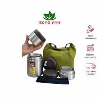 Bộ hộp cơm giữ nhiệt siêu tiện lợi Lock& Lock Mushroom LHC8025SLV, hàng chính hãng