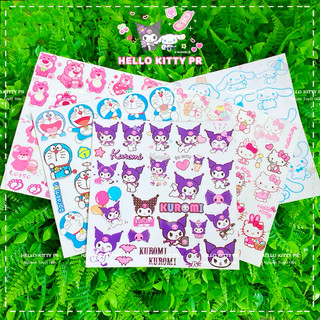 ☘️Decal dán trang trí tủ kính, bình ly cốc chai lọ Kuromi, Cinnamoroll, gấu dâu Lotso, Hello Kitty, Doraemon Doremon