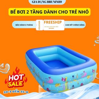 Bể phao bơi 2 tầng 1,1m trẻ em,nhựa PVC trống trơn trượt, Dày Dặn Nhiều Kích Thước Giao hàng hỏa Tốc