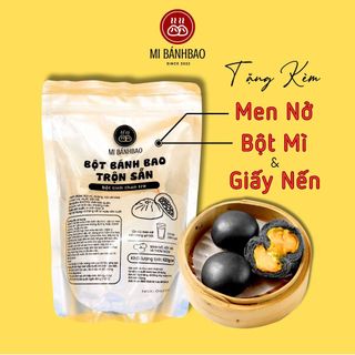 Bột Bánh Bao pha sẵn Mi BánhBao BỘT TINH THAN TRE 620g (Tặng Men nở, bột thấm tay & giấy lót bánh)