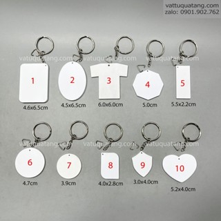 Thanh lí Combo 10 cái Phôi móc khóa nhựa ép nhiệt cứng cao cấp chưa in - in chuyển nhiệt- in 2 mặt