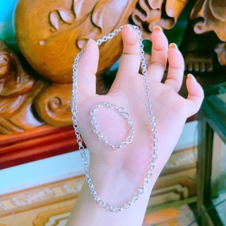 Bộ vòng chó bé, bạc nguyên chất