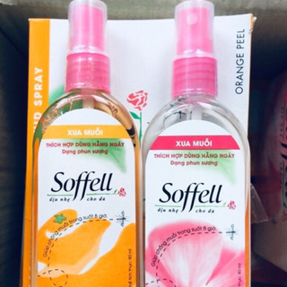 Soffell xịt 30ml và 80ml (xịt chống muỗi trong 8 giờ)(hương hoa và hương cam) (không dùng cho trẻ dưới 4 tuổi)