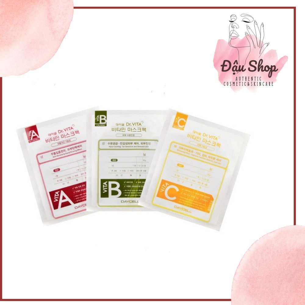 Lẻ miếng Dr.VITA Vitamin Mask (A/B/C) – Mặt nạ Dr.VITA Vitamin DAYCELL