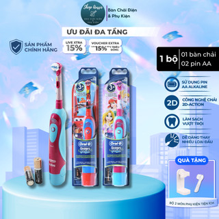 Bàn Chải Pin Cho Bé 3+ Oral-B Stages Battery Power - Dùng Pin AA, Hẹn Giờ 2-phút Đánh Răng Hiệu Quả, Răng Chắc Nướu Khỏe
