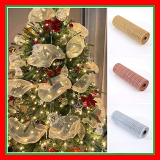  Trang trí Noel Cuộn Ruy Băng Voan lưới cuộn 9m bản 26cm 15cm trang trí Noel trang trí quấn cây Thông nhà cửa 