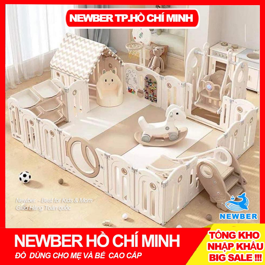   6 tùy chọn  Quây Cũi Nhựa cho bé SET FULL NEWBER Moon House Quây gấp gọn Tích Hợp Lego Bảng Vẽ 