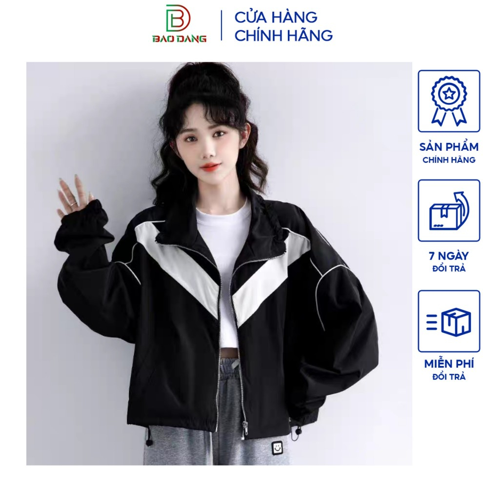 Áo khoác gió nam nữ form rộng unisex vải dù 2 lớp dày dặn Bảo Đăng.