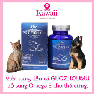 Viên nang dầu cá guozhoumu bổ sung omega 3 cho thú cưng.