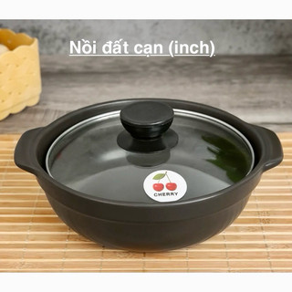 1.8.4 nồi đất tráng chống dính, ơ đất, xoong đất nắp kiếng, nắp kính