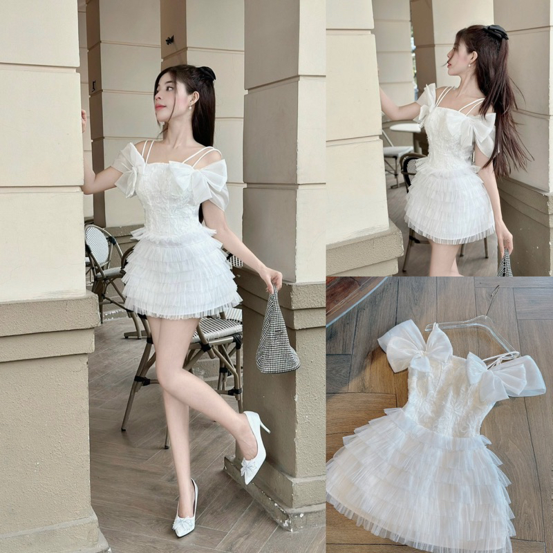 💘 ĐẦM TÀU GẤM HOA PHỐI VOAN