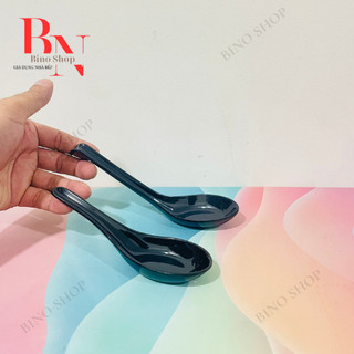 Muỗng Nhựa Cơm Melamine Màu Đen