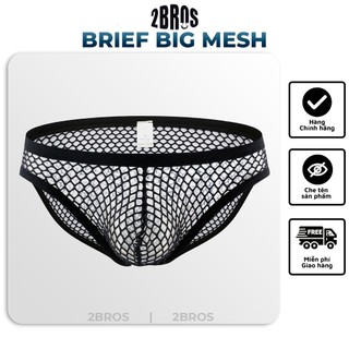Quần lót lưới cho nam - Quần sịp tam giác lưới siêu sexy 2BROS® - Đen Trắng