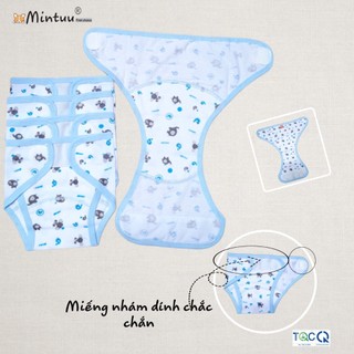 Set 5 tã dán sơ sinh viền kan sai in bông thương hiệu MINTUU, chất liệu vải 100% cotton - 1091