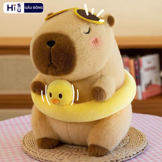 Capybara Phao Vịt Dễ Thương Gấu Bông Capybara Phao Vit Cute Capybara Đi Biển Có Má Hồng Chất Liệu Vải Lông Thỏ Cao Cấp