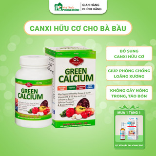 Canxi Hữu Cơ Cho Bà Bầu Green Calcium Olympian Labs - Canxi Mát Dễ Hấp Thu, Không Gây Táo Bón, Nóng Trong (Hộp 100 Viên)