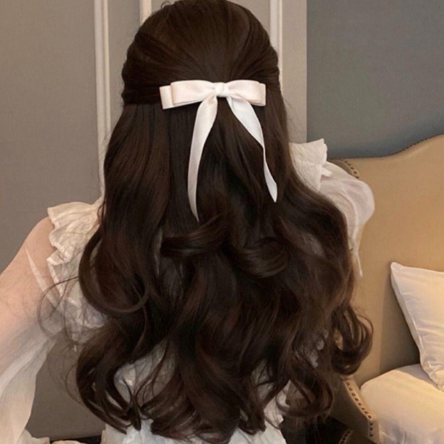 Kẹp tóc nơ vải chất liệu đẹp kẹp bấm tiện lợi (HM07)