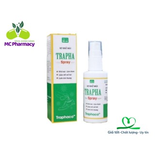 Xịt khử mùi trapha spray 50ml, khử hôi chân, hôi giày, xịt thơm giầy dép, xịt hôi nách, giảm tiết mồ hôi