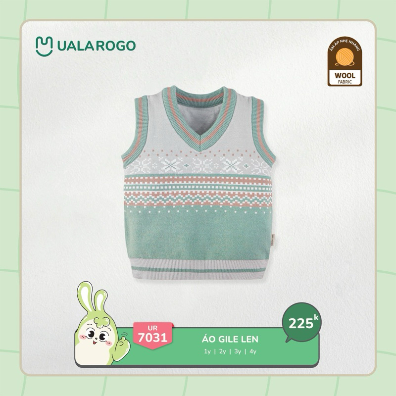 Áo gile len ualarogo UR7031 size 1-3Y