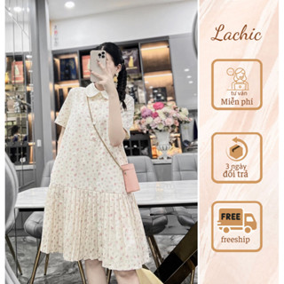  Váy bầu hoa thô dáng suông chân dập li điệu đà thiết kế Lachic V61 