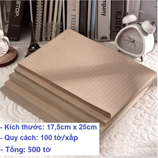 500 Tờ giấy nháp B5 kẻ ngang, caro, trơn đa năng dành cho học sinnh phụ kiện văn phòng phẩm HAPPI